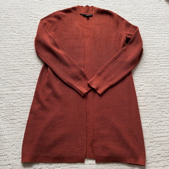 Cyrus Rust Orange Brown Open Front Cardigan Women's Size Small Lightweight Layer - Picture 10 of 13